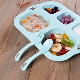 [I-BYEOL Friends]  Baby Self-Spoon and Fork, Mint _ Toddler and Kids, Toddler Utensils, Microwave Dishwasher Safe, BPA Free _ Made in KOREA